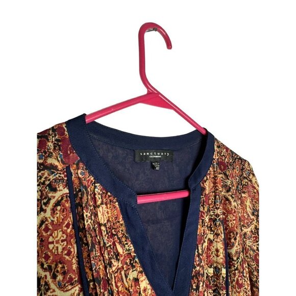 Sanctuary Long Sleeve Dress Red & Navy X-Small - Picture 2 of 5